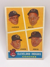 1960 Topps - Indians Bob Lemon, Jo Jo White, Mel Harder, Red Kress #460 EX-NM