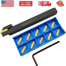 Lathe Grooving Tool Holder Grooving Cut-Off Tool Holder MGEHR22-.5 With pcs M...