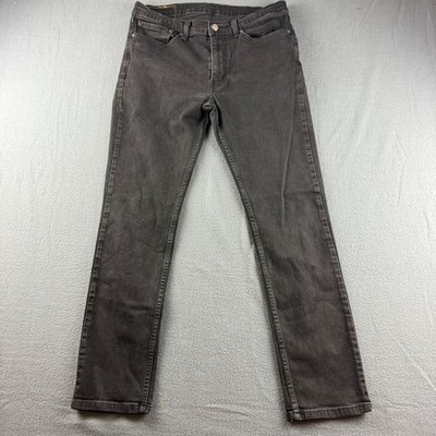 Levis 511 Jeans Men's 36x32 (Fits 34x30) Black Slim Fit Dark Wash Stretch Taper