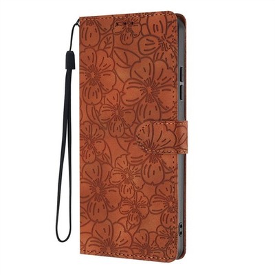 Embossed Sakura Wallet Phone Case For iPhone 17 16 15 14 13 12 11 Pro Max XR 16E