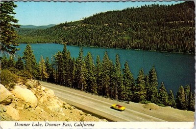 Vtg. Postcard: Donner Lake Donner Pass, near Truckee California Interstate 80-A3