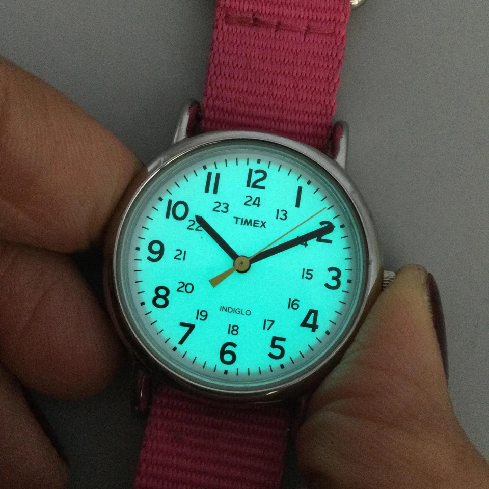 Timex Weekender Watch Women Pink Nylon Strap Indiglo TW2U29000 New Battery - Image 3 of 4