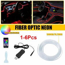 1-6x 5m16.4ft Rgb Led Car Interior Strip Lamp Atmosphere Light App Music Control 1-6x 5m16.4ft Rgb Led Car Interior Strip Lamp Atmosphere Light App Music Control