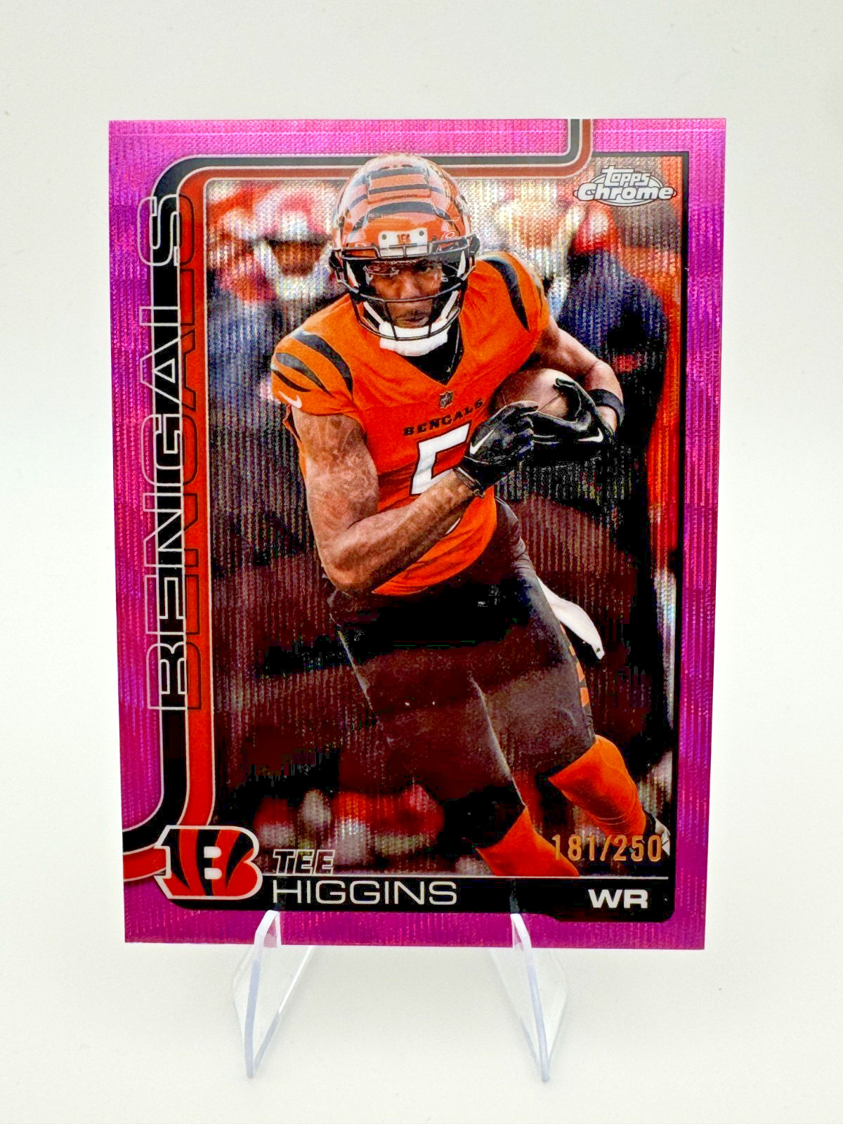 TEE HIGGINS 2025 TOPPS CHROME PINK WAVE REFRACTOR BENGALS /250