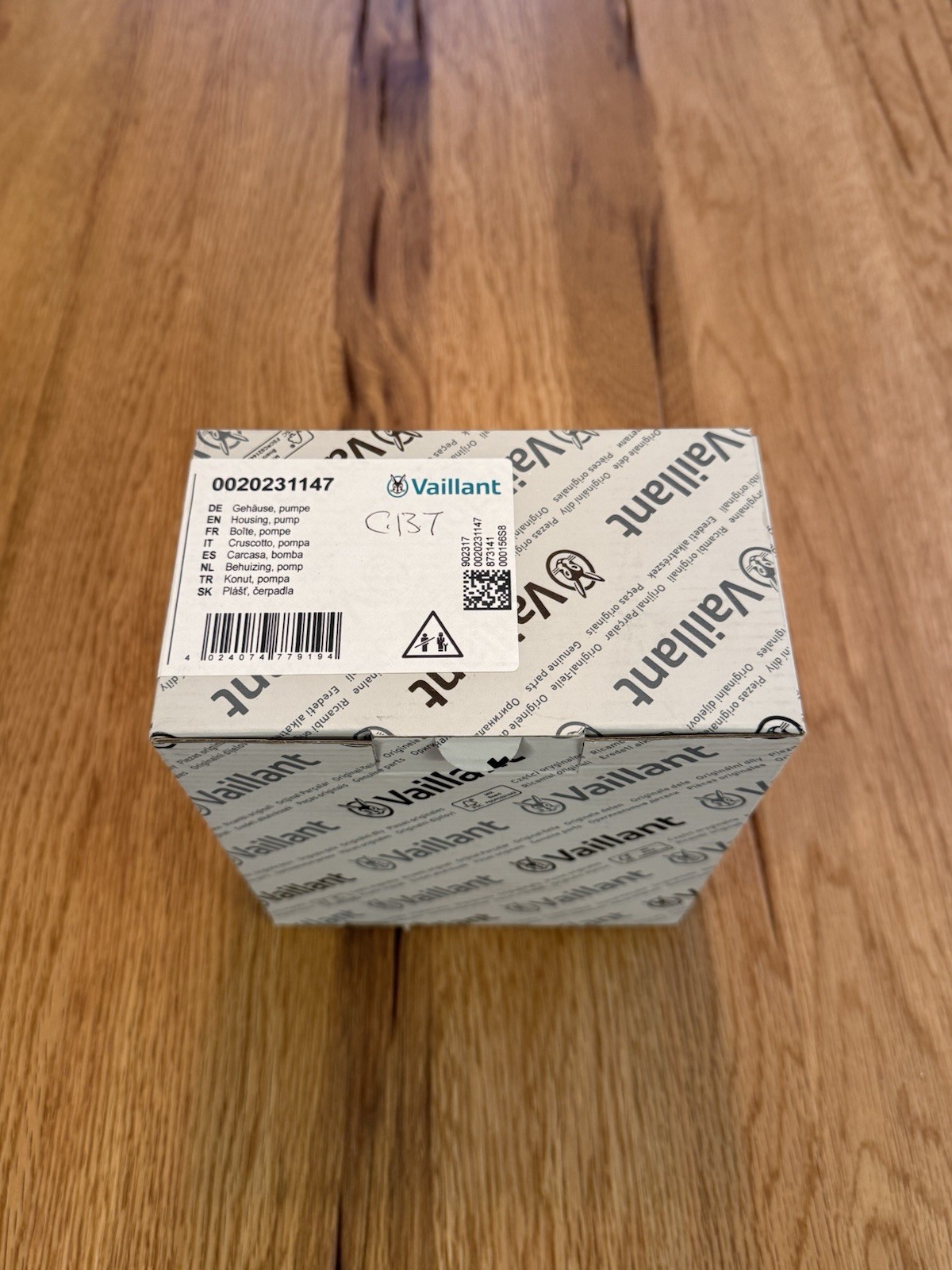 Genuine Vaillant Ecofit Pure Sustain 0020231147 Pump Housing - Brand New Sealed