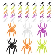 120 Pcs Colorful Plastic Spider Rings Halloween Party Favors Kids Jewelry