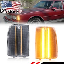 2pcs Clear Amber Led Front Corner Side Marker Lights For 1987-1990 Chevy Caprice