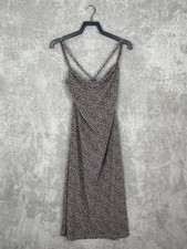 Kirious LA Dress Womens Large Brown Polka Dot Strappy Back Midi Slip