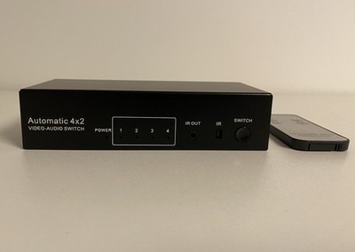 Automatischer Video Audio Switch Splitter Switch 4X2 mit Fernbedienung für DVD 