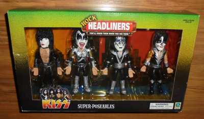 Rock Headliners 4 figure KISS Super-Poseables Figures Equity 2000
