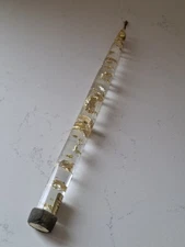 Lucite Faux Candlestick Gold Flake Taper 10" Mid Century Vintage