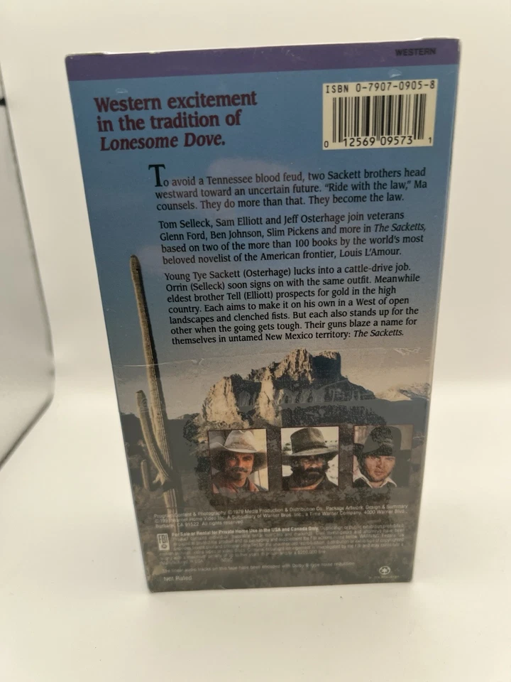 The Sacketts Western Sam Elliot Tom Selleck 2-Tape Set (VHS, 1991) - Image 3 of 4