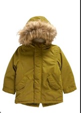 Mini Boden Olive Hooded All Weather Waterproof Jacket Coat Sz 5-6 years