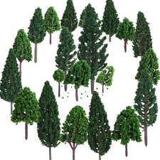 22Pc Scale Model Trees Train Railroad Layout Diorama Wargame Scenery