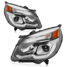Projector Headlights For Chevrolet Equinox 2016-2017 W/Bulbs Pair LH And RH Side