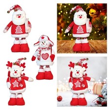 Stretchable Christmas Doll Knitted Christmas Figurine Plush Doll Figure Cartoon
