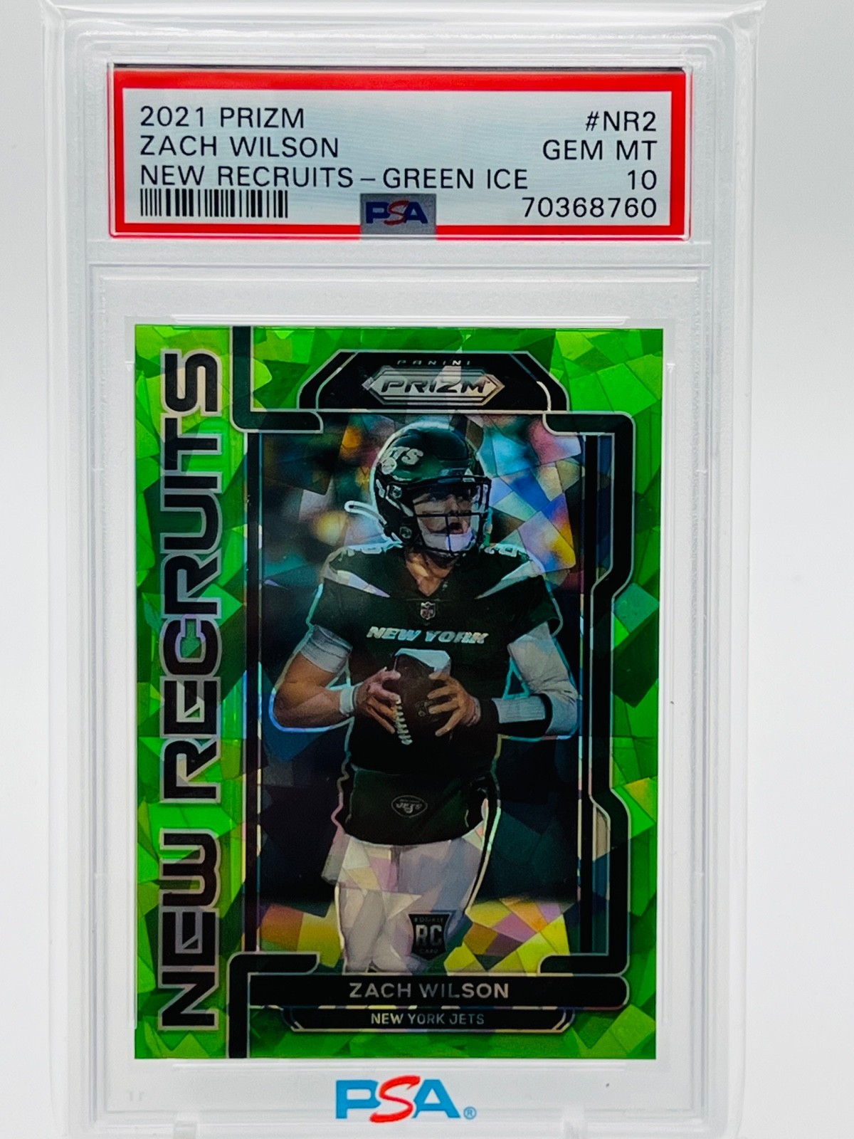Zach Wilson Panini Prizm New Recruits #NR2 Green Ice