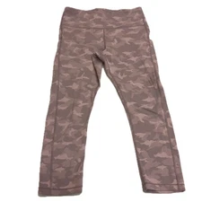 Athleta Leggings Womens Large Tall Pink Camo Ultimate Stash Pocket Texture Capri