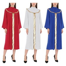 Women's Church Choir Robes Minister Pastor Priest Clergy Robe Metallic Patchwork