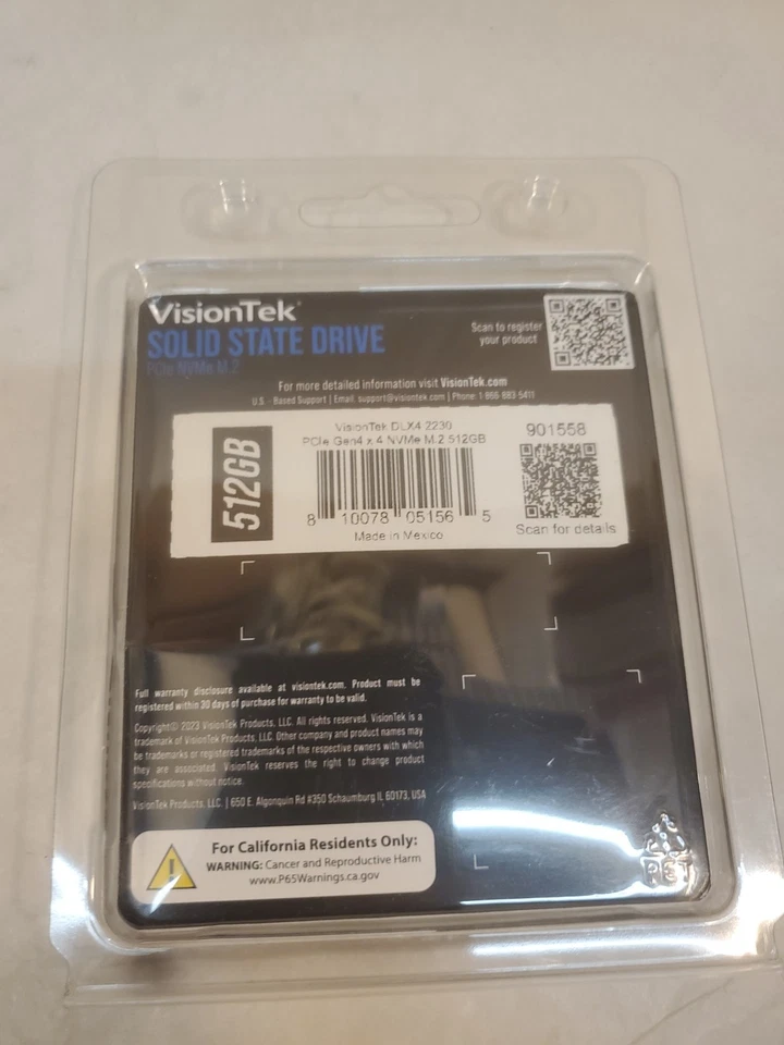 VisionTek DLX4 512Gb 2230 M.2 PCIe 4.0 x4 SSD (NVMe) - Image 3 of 3