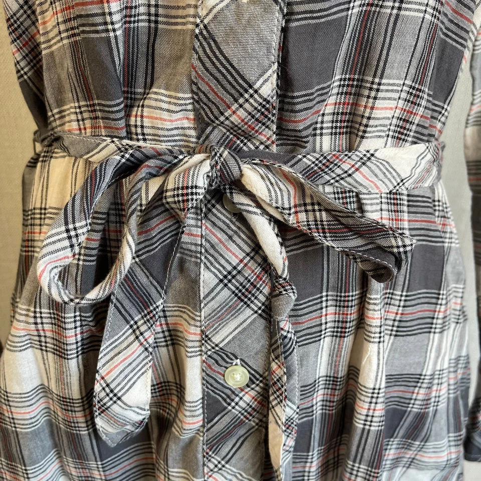 Vintage Delia’s Gray White Plaid Western Cowboy Prairie Shirt Dress Cotton S - Image 4 of 4