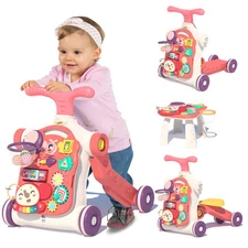 QDRAGON 5 in 1 Walker for Baby Girl Assemble as Scooter/Motorbike/Activity Cente