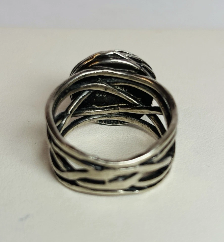 Anillo de cuarzo druzy de plata esterlina 925 Didae Shablool talla 7,25 Foto 3 de 4