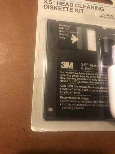 3M Head Cleaning Diskette Kit Original Sealed Package - Picture 6 of 12