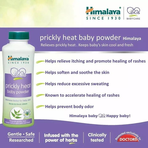 Himalaya Prickly Heat Baby Powder NEEM & KHUS GRASS 100g PACK OF 5 - Picture 7 of 12