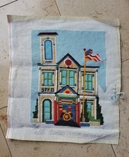Unfinished Peter Ashe Hand Painted Historic SF FIREHOUSE Needlepoint Canvas