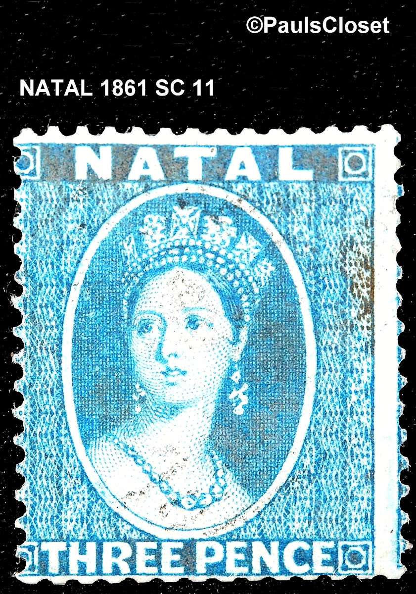 NATAL 1861 SC 11 QUEEN VICTORIA BLUE 3p MINT HINGE REMNANT FINE | eBay