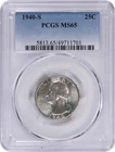 1940-S Washington Silver Quarter MS65 PCGS