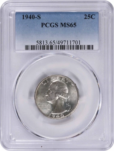 1940-S Washington Silver Quarter MS65 PCGS
