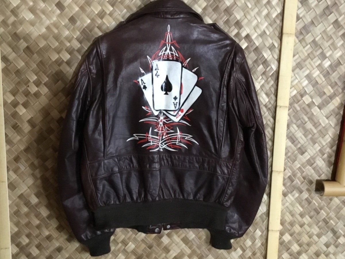 Motorcycle jacket RATROD PINSTRIPED HOTROD BOMBER NOSE ART