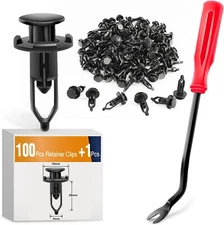GOOACC 100PCS Nylon Push-Type Automotive Clips Rivet Retainer Fender Bumper Fast