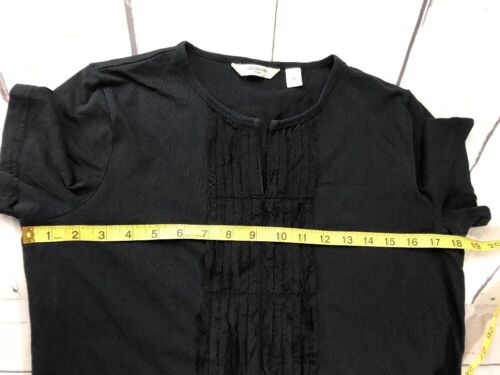 Liz Claiborne New York Top Sz M Short Sleeve Black - Picture 3 of 5
