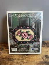 National Yarn Crafts Vtg  “ELEGANCE” Latch Hook Rug Kit 20x27 NEW Factory Sealed