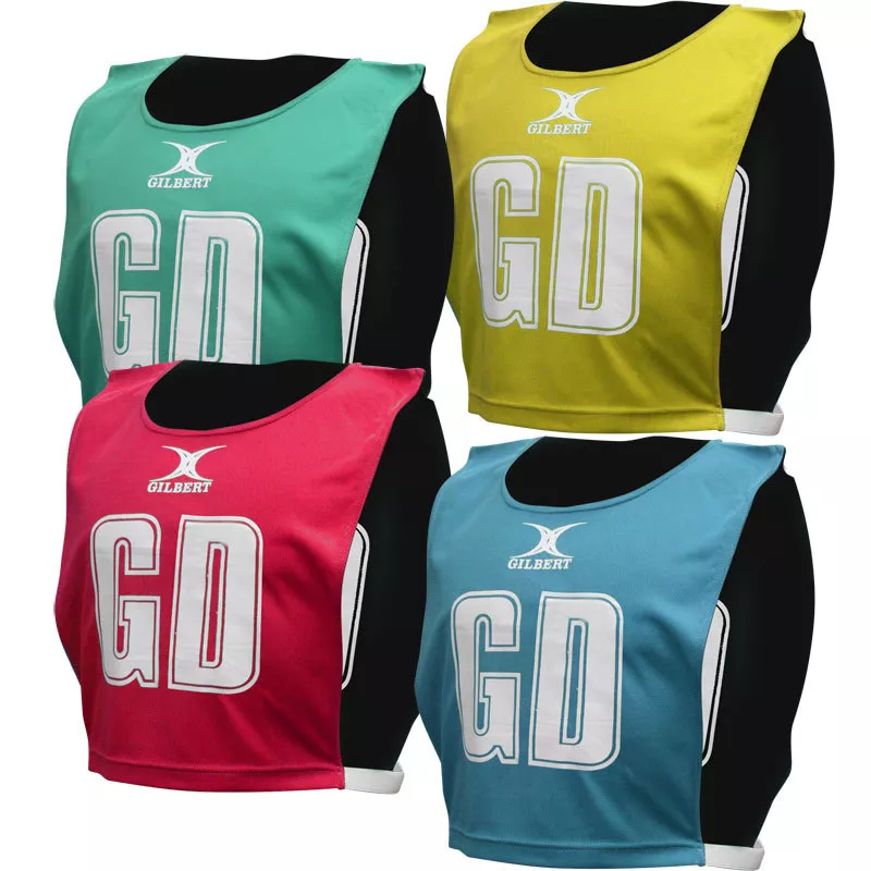 NEW Gilbert Reversible Netball Bibs Pack of 7 M L XL Sizes Cheap