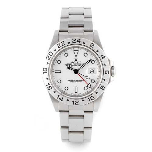 Rolex Explorer 16570 Silver Oyster Bracelet white dial