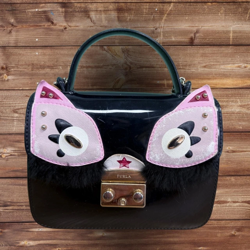 Bolso FURLA Candy Ginger Cat | Cuero PVC Rosa Raro | $789 RARO ¡Edición Limitada! Foto 2 de 4