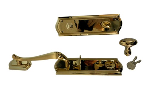 Jeu De Poignée De Porte Complet Baldwin Manchester - Nickel Poli - Pour Porte Gauche