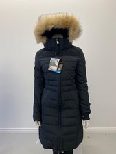 Pajar Womens Venice Stretch Puffer Black / Crystal Faux Fur Size S Nwt