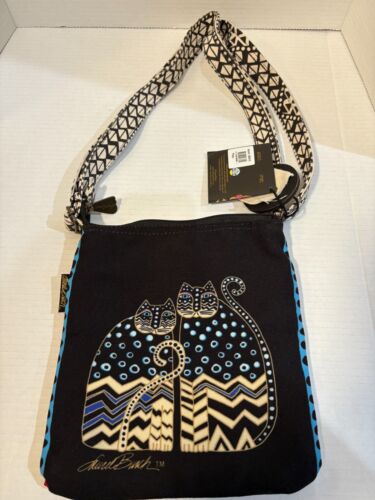 Laurel Burch Canvas Cat Crossbody Bag Purse Adjustable Strap New with Tags - Picture 8 of 10