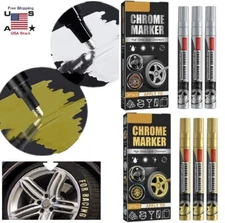 3 Liquid Mirror Chrome Marker Set DIY Car Paint Pen Metal Marker Plated Pens USA