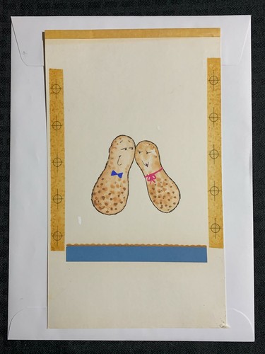 WEDDING ANNIVERSARY Cartoon Peanuts 6.5x11" Greeting Card Art #WA9024