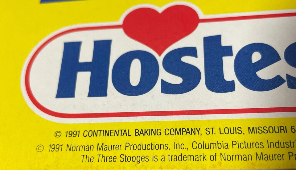 Three stooges HOSTESS advertising sign 17 x 13" 1991  Set Your Sights Twinkies - Image 2 of 4