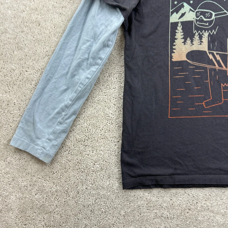 Camiseta Hanna Andersson Niños Talla 12 Gris Manga Larga Snowboard Algodón Foto 3 de 4