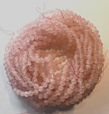 GENUINE PRETTY PINK ROSE QUARTZ SMOOTH 8 MM BEAD STRAND 15.5" BELOW WHOLESALE