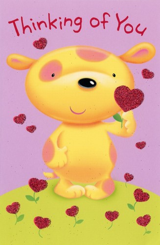 Cute VALENTINE'S DAY Card FOR KID, Dog Heart Flowers by American Greetings +✉ - Picture 1 of 5