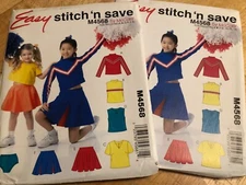 🌻 McCALL'S #M4568-GIRLS CHEER TOP-SKIRT & PANTIES COSTUME PATTERN 3-6 / 7-14 FF